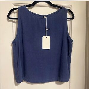 XS Fashion Brand Company Blue Linen Shift Tank
